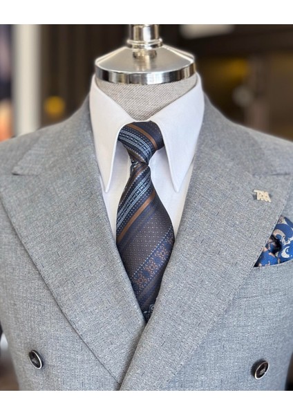 Italyan Stil Slim Fit Çizgili Ceket Pantolon Takım Elbise Antrasit T11831 modelleri