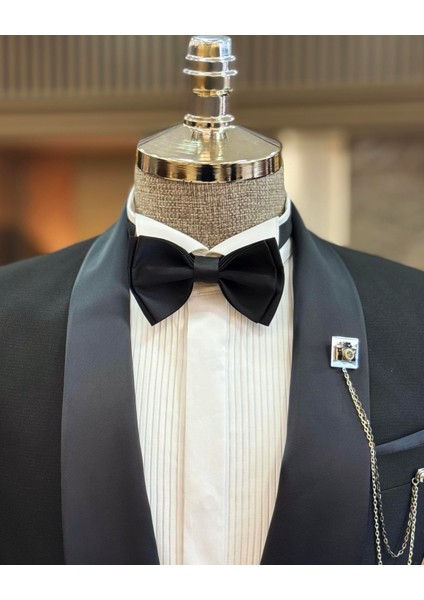 İtalyan kesim slim fit şal yaka ceket pantolon damatlık set siyah T11898 modelleri