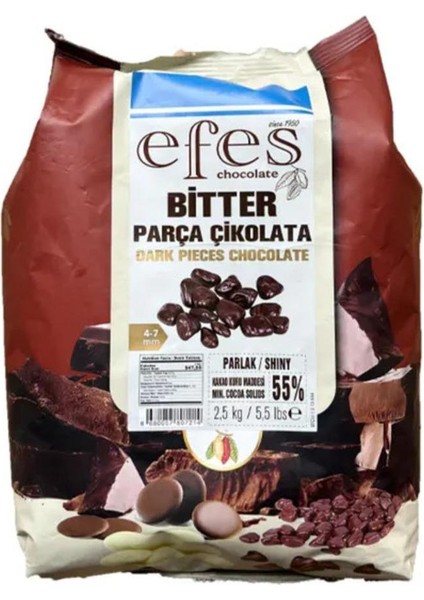 Bitter Parça Parlak Çikolata (4-7mm) 2.5 kg