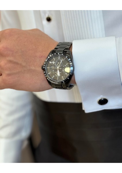 Italyan Stil Slim Fit Ata Yaka Pliseli Erkek Gömlek Beyaz T11603