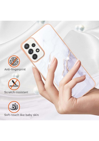 Samsung Galaxy A52 5g/4g Ince Tpu Mermer Desen Yumuşak Tampon (Yurt Dışından)