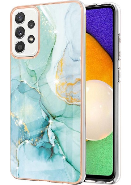 Samsung Galaxy A52 5g/4g Ince Tpu Mermer Desen Yumuşak Tampon (Yurt Dışından)