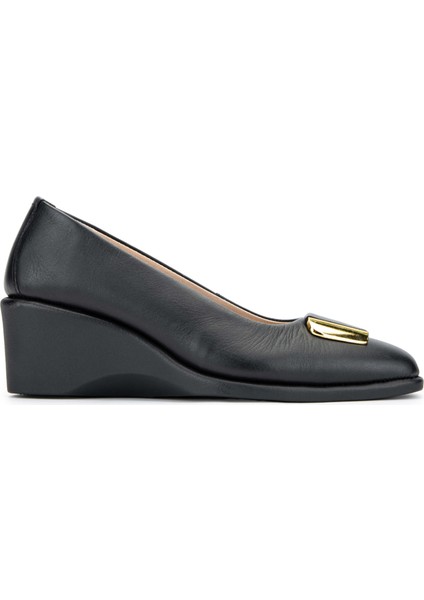 Kadın Hakiki Deri Siyah Comfort Ayakkabı 611 E6169-01 Bn Ayk Y24 Black