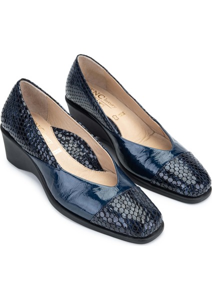 Kadın Hakiki Deri Lacivert Comfort Ayakkabı 611 6172-653 Bn Ayk Y24 Blue/blue fiyatları
