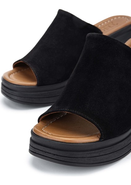 Kadın Deri Siyah Süet Topuklu Terlik 231 76 Bn Trlk Y24 Sıyah Suet modelleri