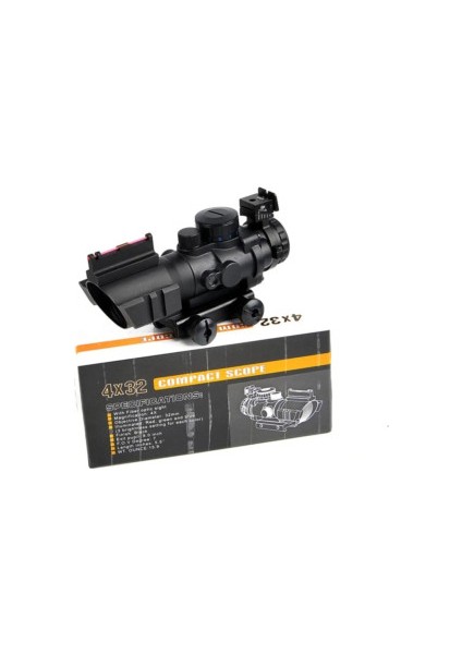 4X32 Arpcıklı 3 Renk Işıklı Taktikal Dürbün