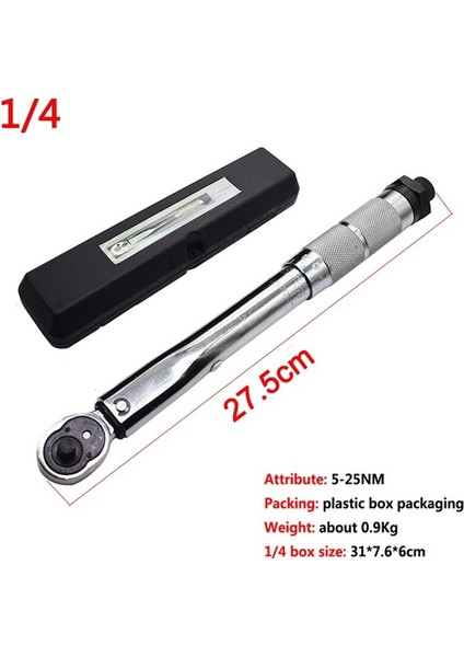 Tang Alışveriş 1/4 Tork Anahtarı Kare Kafa 5-25NM Çift Amaçlı Hassas Cırcır Anahtarı Tamir Anahtarı (Yurt Dışından)
