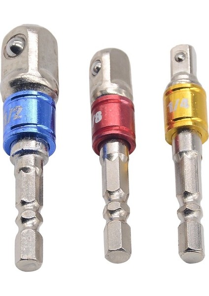 Krom Vanadyum Çelik Soket Adaptörü Hex Shank - 1/4 "3/8" 1/2" Uzatma Matkap Uçları Sürücü Elektrikli Delme Kafaları (Yurt Dışından)