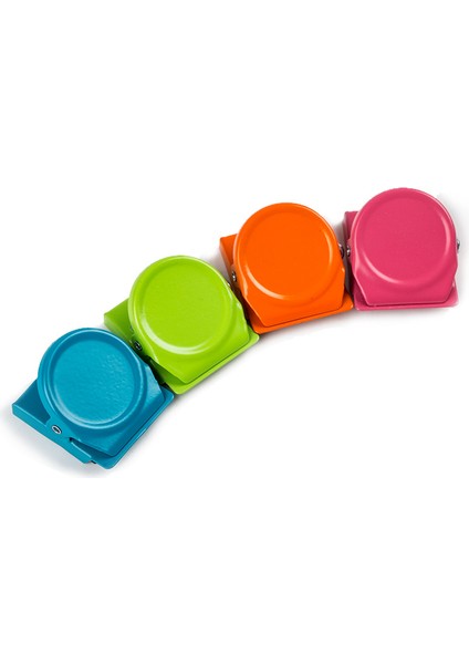 Colorful Magnet Clips Square Magnetic Steel Clips 4 Pack Refrigerator Magnetic Clips (Yurt Dışından)