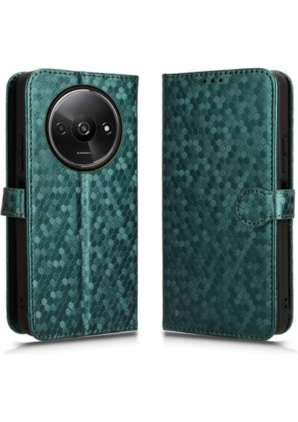 Xiaomi Redmi A3 Geometrik Desen Manyetik Toka Deri Telefon Kılıfı (Yurt Dışından)