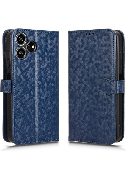 Zte Blade V50 Akıllı Manyetik Toka Geometrik Desen Deri Telefon Kılıfı (Yurt Dışından)