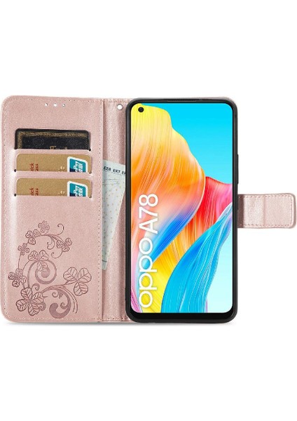 Oppo A78 4g Kısa Kayış Dört Yapraklı Yonca Telefon Kılıfı (Yurt Dışından)