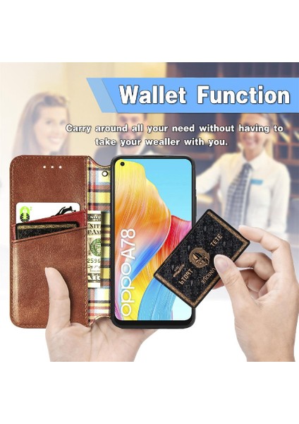 Oppo A78 4g Fonksiyonu Deri Telefon Kılıfı (Yurt Dışından) modelleri