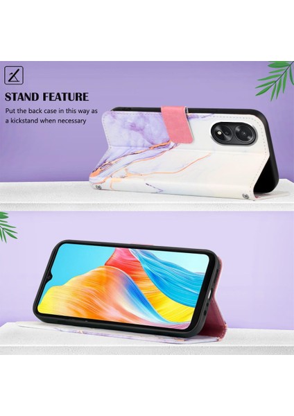 Oppo A38 4g Mermer Desen Pu Deri Telefon Kılıfı (Yurt Dışından) modelleri