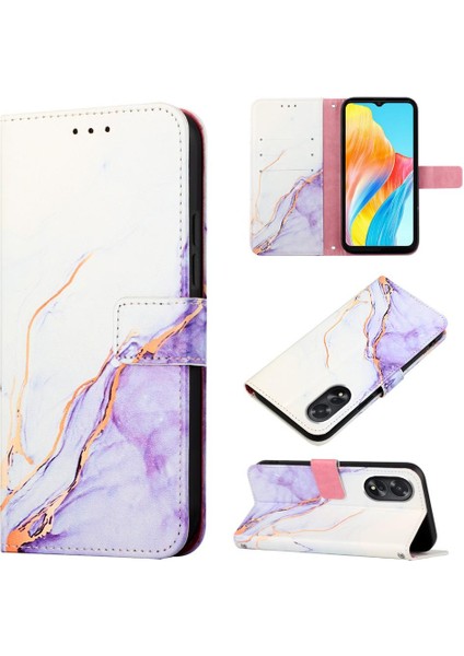 Oppo A38 4g Mermer Desen Pu Deri Telefon Kılıfı (Yurt Dışından) fırsatları