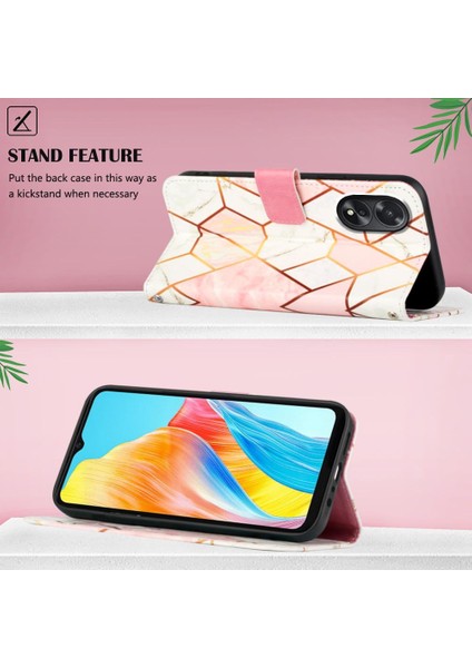 Oppo A38 4g Mermer Desen Pu Deri Telefon Kılıfı (Yurt Dışından) modelleri