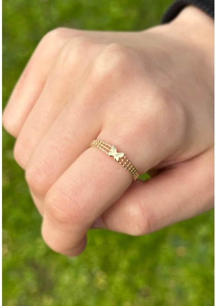 Çıtır Kelebek Altın Yüzük CGKYZK0199