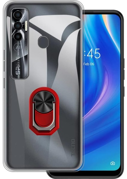Tecno Spark 7 Pro Kılıf Kamera Korumalı Yüzüklü Kickstand Tpu Kapak