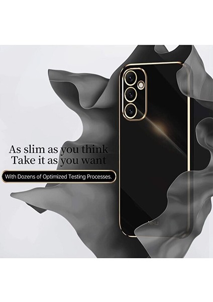 Samsung Galaxy A25 Kılıf Kamera Korumalı Parlak Gold Kenarlı Altın Detaylı Yumuşak Silikon Kapak fiyatları