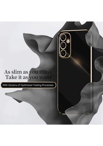 Samsung Galaxy A15 Kılıf Kamera Korumalı Parlak Gold Kenarlı Altın Detaylı Yumuşak Silikon Kapak fiyatları