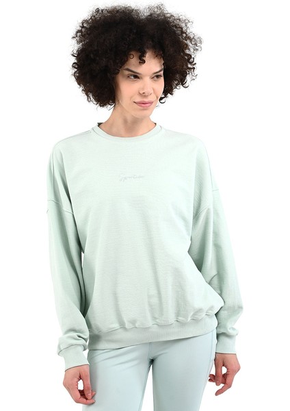 Luna Kadın Yeşil Günlük Stil Sweatshirt 24YKTL13D22-YSL fırsatları