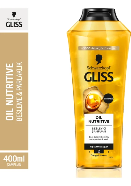 Schwarzkopf Gliss Oil Nutritive Besleyici & Parlaklık Veren Şampuan 400 Ml