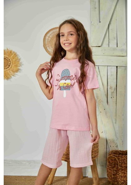 Pembe Kız Çocuk Pijama Takımı 827