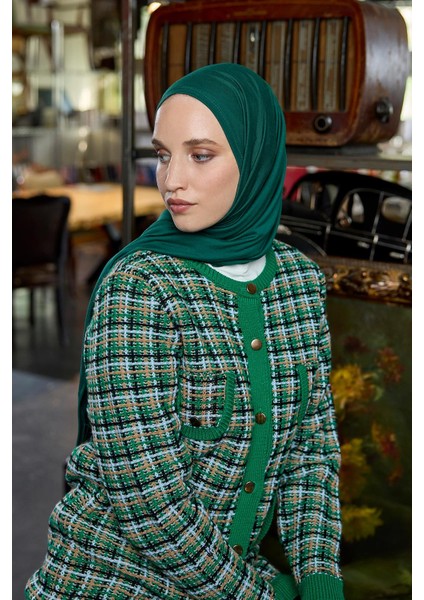 Cozy Penye Şal Zümrüt Yeşili
