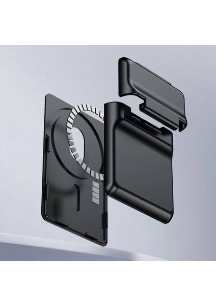Samsung Galaxy S24 Plus Kılıf Crd-05 Sade Tasarımlı 2 Hazneli Pu Magnetik Standlı Kartlık
