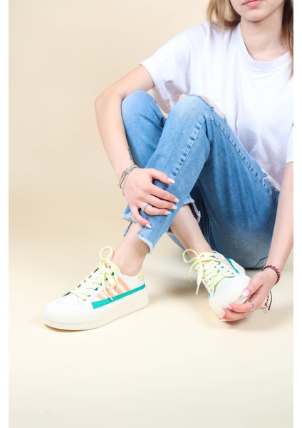 Guja Cilt Garnili Keten Sneakers Yeşil modelleri