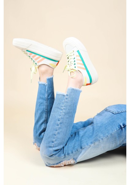 Guja Cilt Garnili Keten Sneakers Yeşil fırsatları