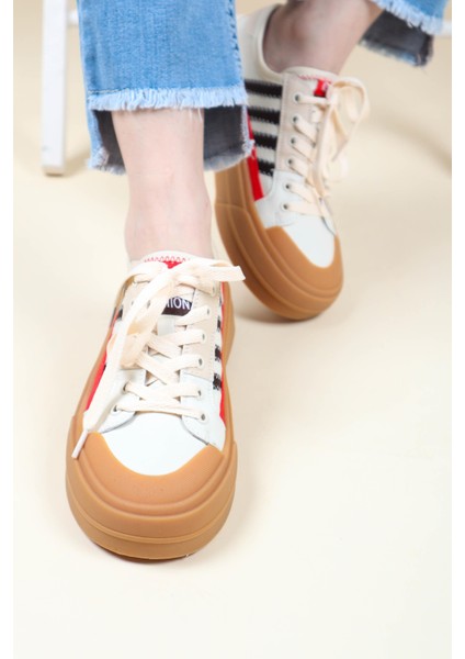 Guja Cilt Garnili Keten Sneakers Kırmızı fiyatları