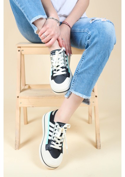 Guja Cilt Garnili Keten Sneakers Siyah modelleri