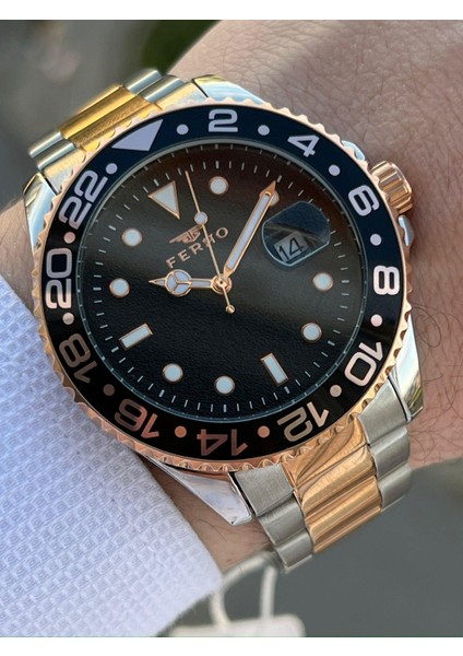 Çelik Kordon Takvimli 30 mt Su Geçirmez Erkek Kol Saat EFM11253-E2