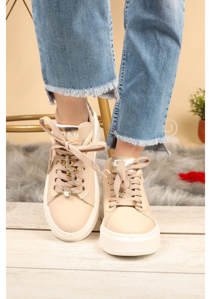 Taş Aksesuarlı Sneakers Krem fiyatları