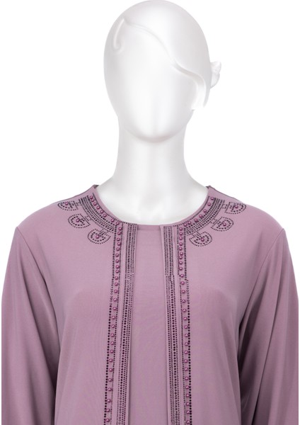 Kadın Sandy Kumaş Anne Bluz Inci Taşlı Boncuklu Yuvarlak Yaka Likralı Rahat Kesim Tam Kalıp fiyatları