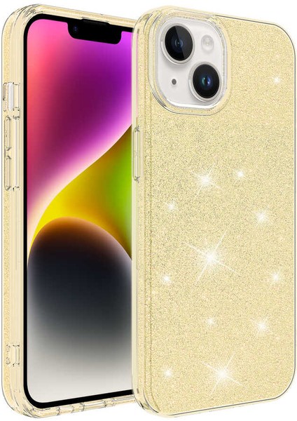 iPhone 14 Plus - Uyumlu Zore Shining Silikon-Gold