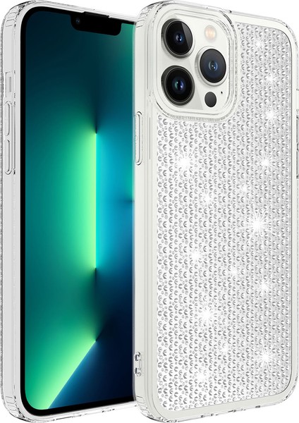 iPhone 13 Pro - Uyumlu Airbagli Parlak Tasarımlı Zore Snow Kapak-Renksiz