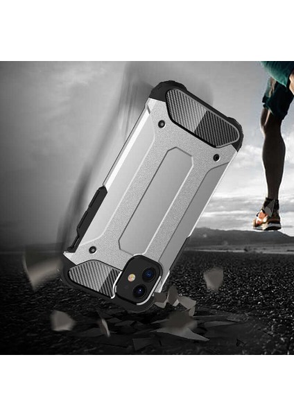 iPhone 12 Pro - Uyumlu Zore Crash Silikon Kapak-Gri