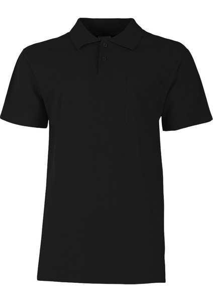 Lakos Polo Yaka Tshırt Siyah-5Xl