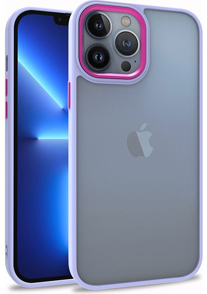 iPhone 13 Pro Max - Uyumlu Zore Flora Kapak-Lila