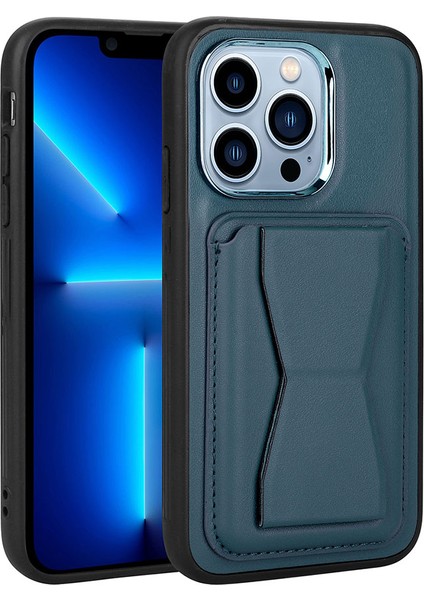 iPhone 12 Pro Max - Uyumlu Kartlıklı Standlı ​pu Deri Zore Memo Kapak-Siyah