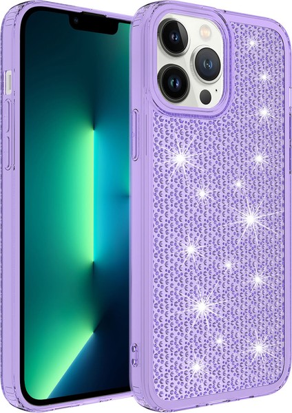 iPhone 13 Pro Max - Uyumlu Airbagli Parlak Tasarımlı Zore Snow Kapak-Mor