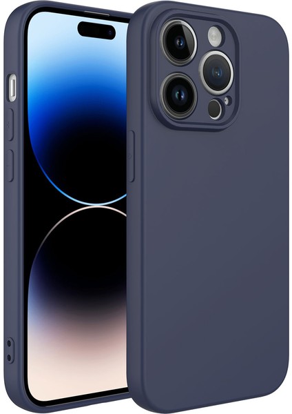 iPhone 14 Pro Max - Uyumlu Zore Kamera Korumalı Mara Lansman Kapak-Lacivert