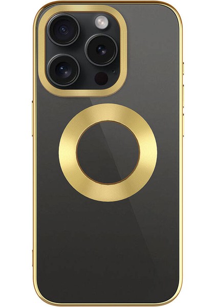 iPhone 15 Pro Max - Uyumlu Tek Kamera Çerçeveli Logo Gösteren Zore Omega Kapak-Lacivert