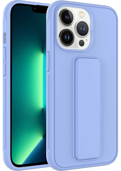 iPhone 13 Pro Max - Uyumlu Zore Qstand Kapak-Lila