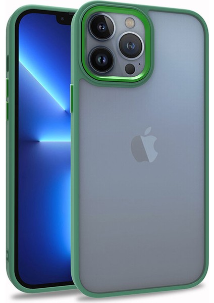 iPhone 13 Pro Max - Uyumlu Zore Flora Kapak-Yeşil