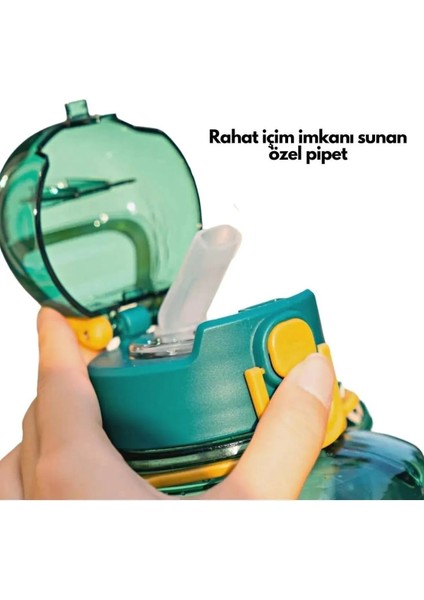 Dıller 1700ML Mega Boy Askılı Kulplu Motivasyon Tritan Su Matarası