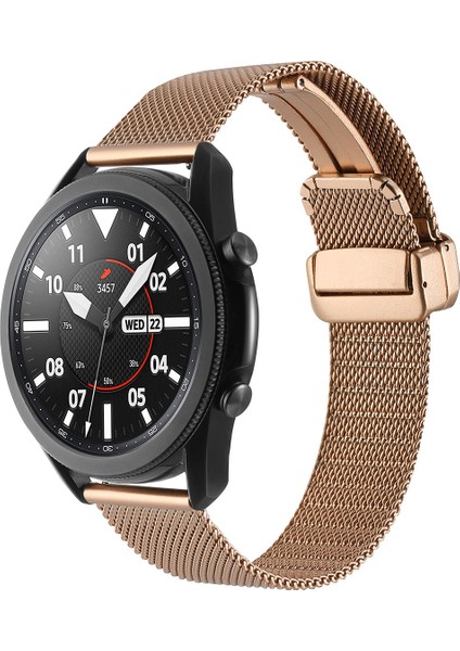 Xiaomi Amazfit Pace Uyumlu Krd-85 22MM Metal Kordon Zore Rose Gold