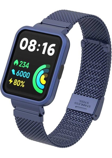 Xiaomi Redmi Watch 2 Lite Uyumlu Krd-66 Metal Kordon Zore Lacivert